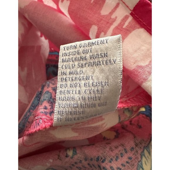 DG2 by Diane Gilman Size XS Hot Pink Floral Mixed Print Button Up Top‎ - Picture 5 of 5